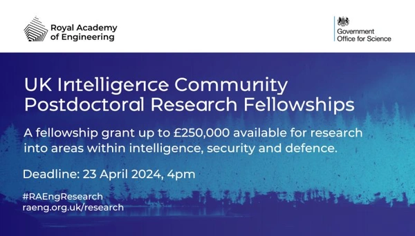 UK Intelligence Community Postdoctoral Research Fellowships: Fueling Innovation in Science and Security. - Flow Card Image