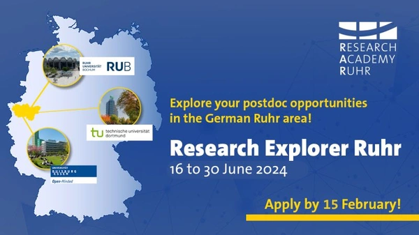 Postdoc Opportunities in the Ruhr Area with Research Explorer Ruhr (RER). - Flow Card Image