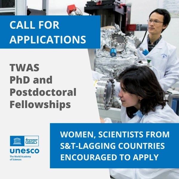 TWAS Fellowships Programmes in Natural Sciences for PhD/Postdoctoral Candidates - Flow Card Image