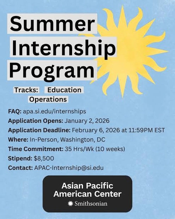Smithsonian Asian Pacific American Center 2026 Summer Internship Program - Flow Card Image