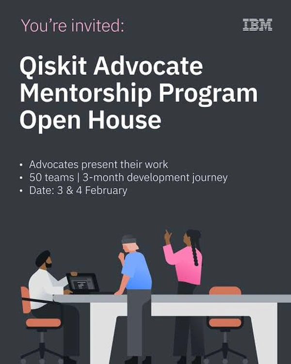Qiskit Advocate Mentorship Program (QAMP) 2025 Open House – IBM Quantum - Flow Card Image