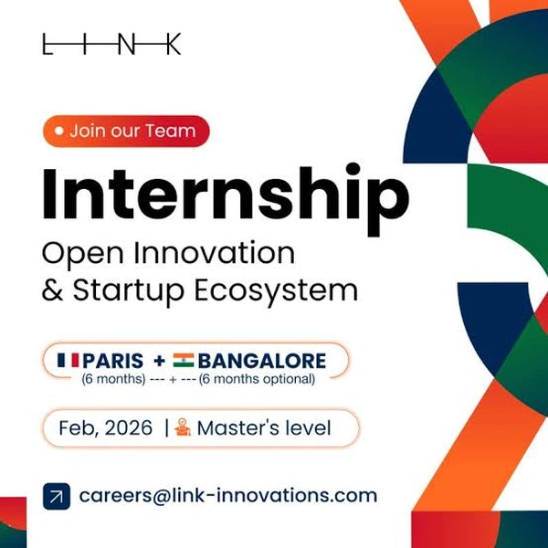 Link Innovations Internship – Open Innovation & Startup Ecosystem (Paris + Bangalore) - Flow Card Image