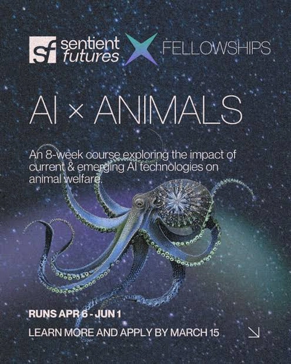 Sentient Futures Fellowships: AI×Animals (Learner & Facilitator [Paid]) - Flow Card Image