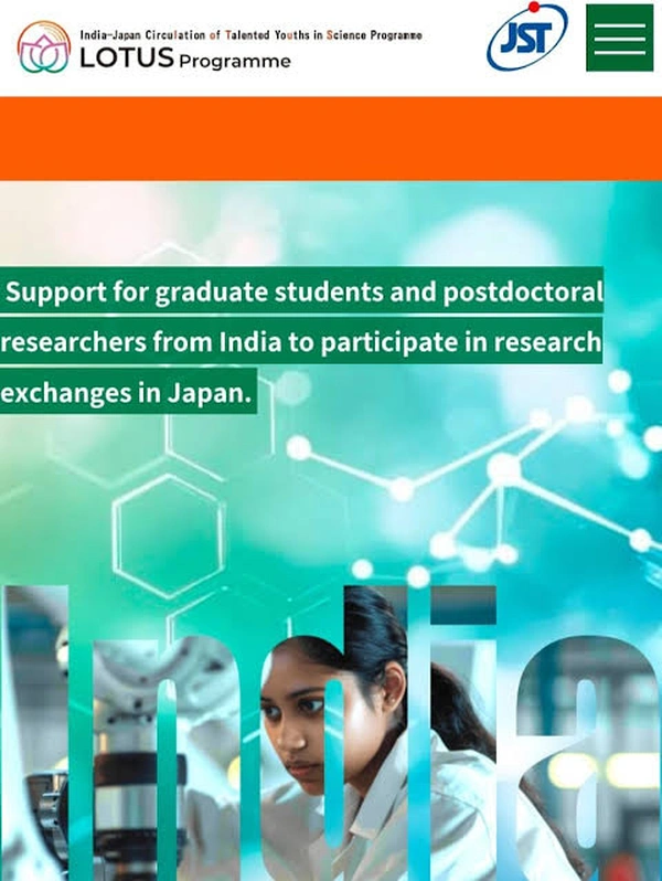 LOTUS Programme (India-Japan Circulation of Talented Youths in Science 2026) - Flow Card Image