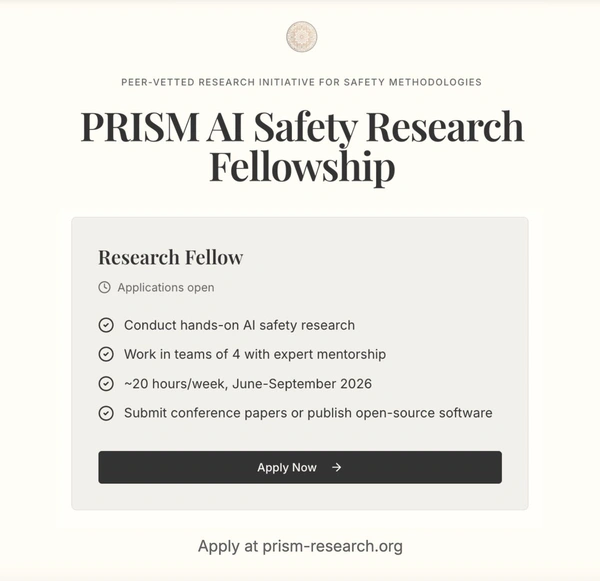 PRISM AI Safety Research Fellowship - Flow Card Image