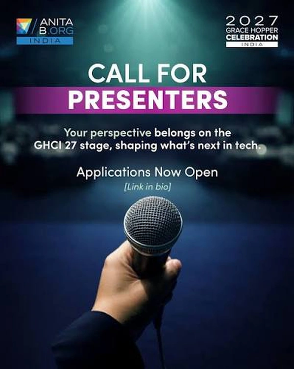 Grace Hopper Celebration India (GHCI) 27 Call for Presenters - Flow Card Image